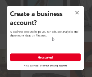 create a business account pinterest