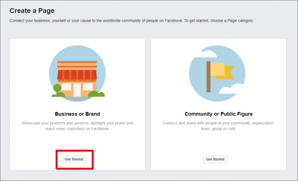 facebok page category for a dropshipping store