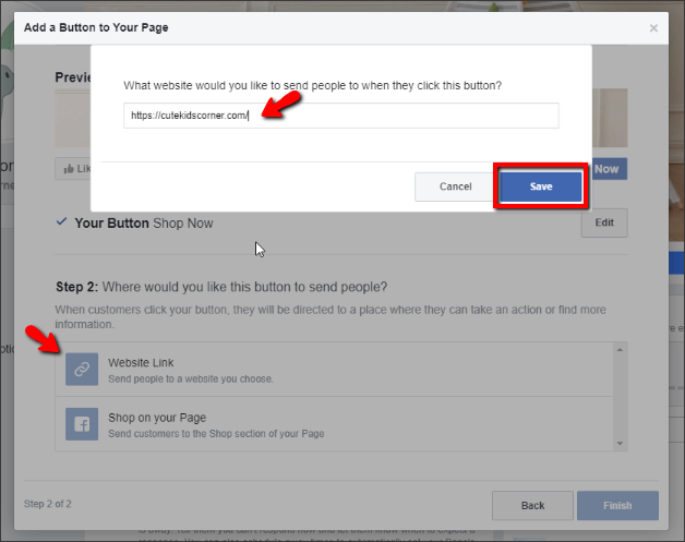 call to action button facebook